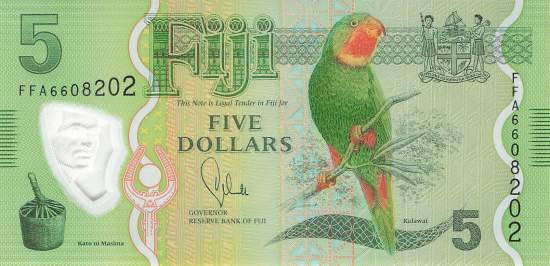 Fiji 5 dollar 2012 p.115b